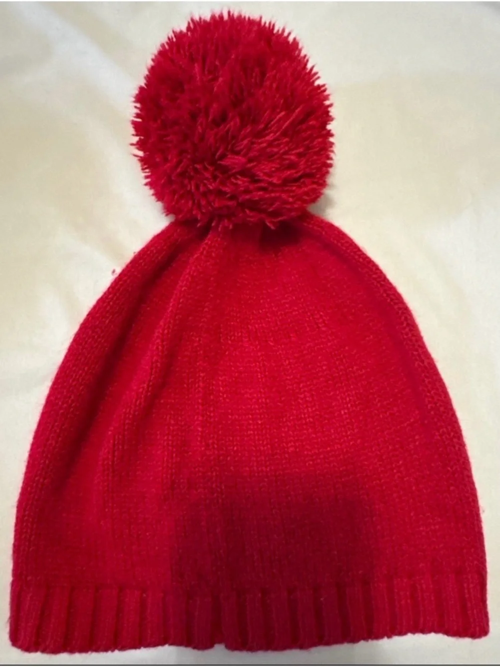 New York & Company Kiss Me Pom Pom Beanie Red Christmas Winter Hat